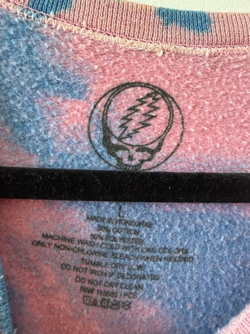 Grateful Dead Tie-Dye Crewneck Sweatshirt - Blue & Pink - Picture 5 of 6